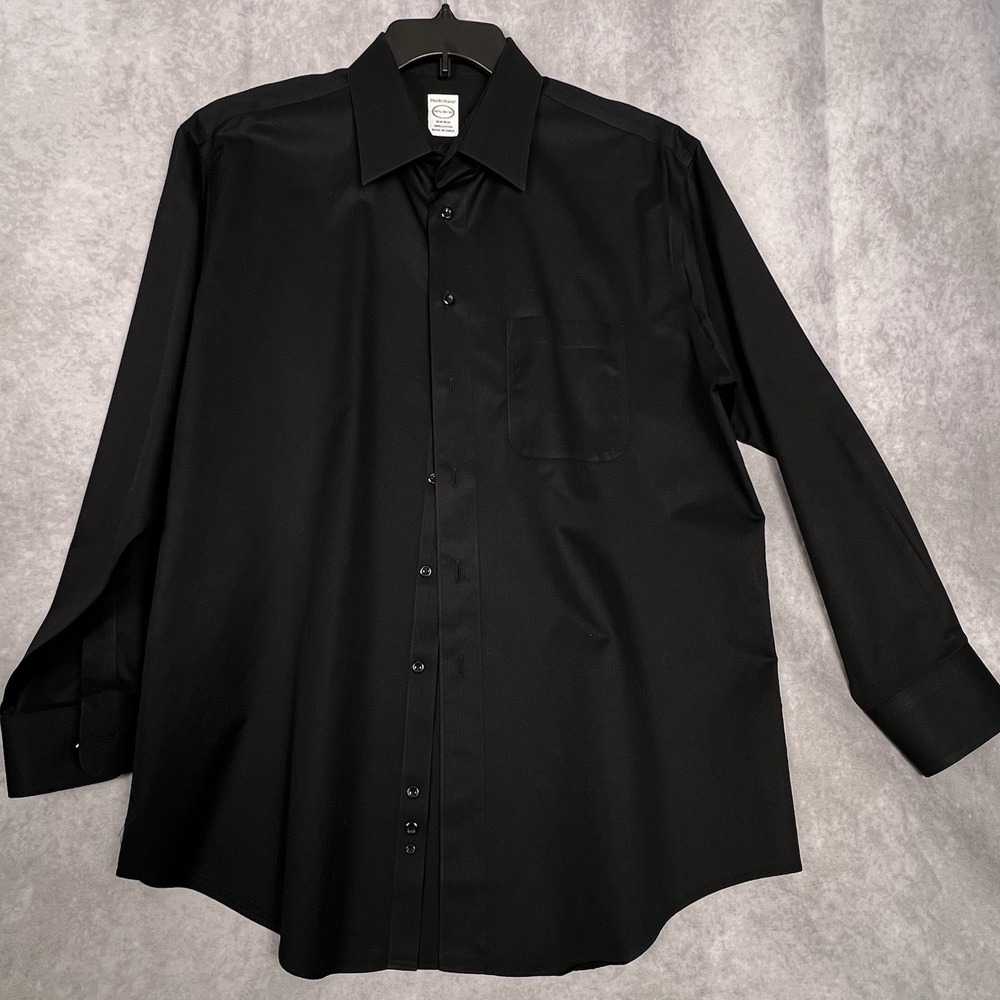 Pronto Uomo Non Iron Men's Fits Large 16.5/32-33 Cotton Long Sleeve Casual Shirt